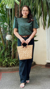 AMIHAN BLOUSE 0023- PLAIN MARINE GREEN
