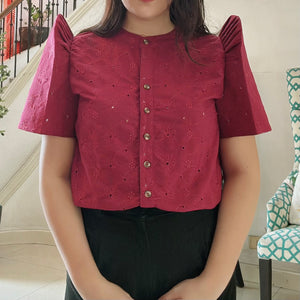 AMIHAN BLOUSE 0031 - EYELET MAROON