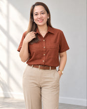 Load image into Gallery viewer, NADINE  BLOUSE 0015 - PLAIN CHOCO BROWN