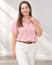Load image into Gallery viewer, NADINE  BLOUSE 0023 - STRIPES RED