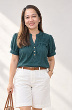 Load image into Gallery viewer, LAURA BLOUSE 0007  - PLAIN MARINE GREEN