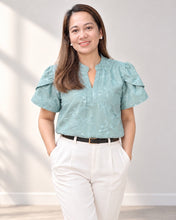 Load image into Gallery viewer, SHAMCY BLOUSE 0093 - EYELET TEAL GREEN
