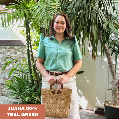 JUANA BLOUSE 0044 - PLAIN TEAL GREEN