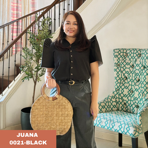 JUANA BLOUSE 0021 - PLAIN BLACK