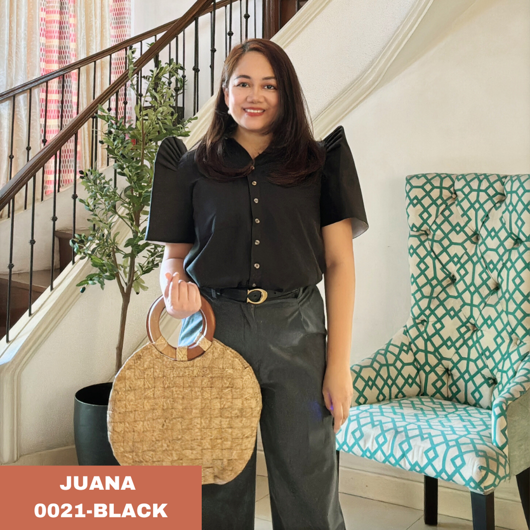 JUANA BLOUSE 0021 - PLAIN BLACK