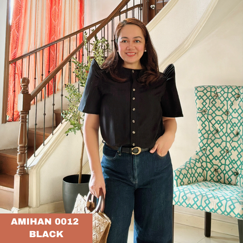 AMIHAN BLOUSE 0012- PLAIN BLACK