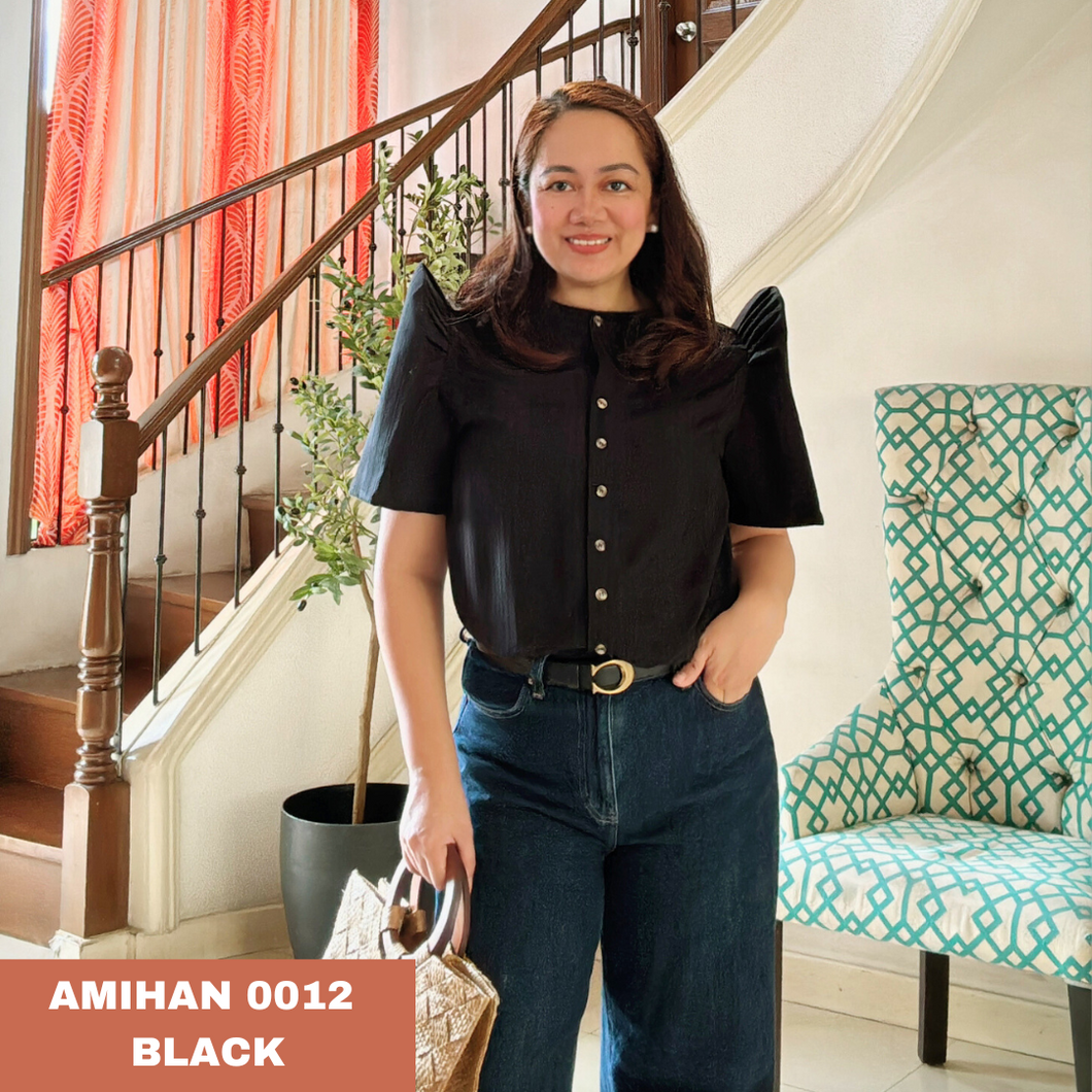 AMIHAN BLOUSE 0012- PLAIN BLACK