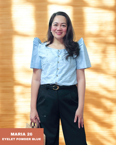 MARIA BLOUSE 0026 -EYELET POWDER BLUE