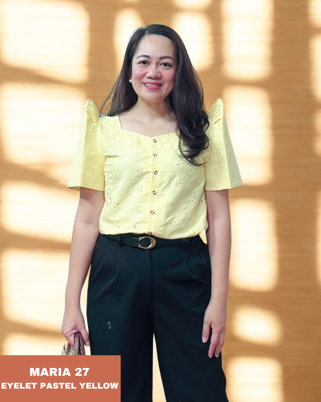 MARIA BLOUSE 0027 -EYELET YELLOW
