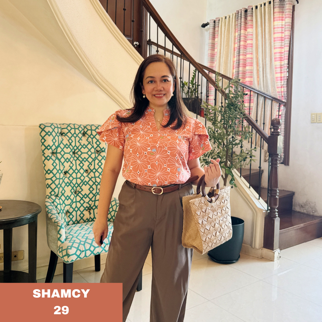 SHAMCY BLOUSE 0029-EYELET OLD ROSE