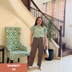 SHAMCY BLOUSE 0030-EYELET TEAL GREEN