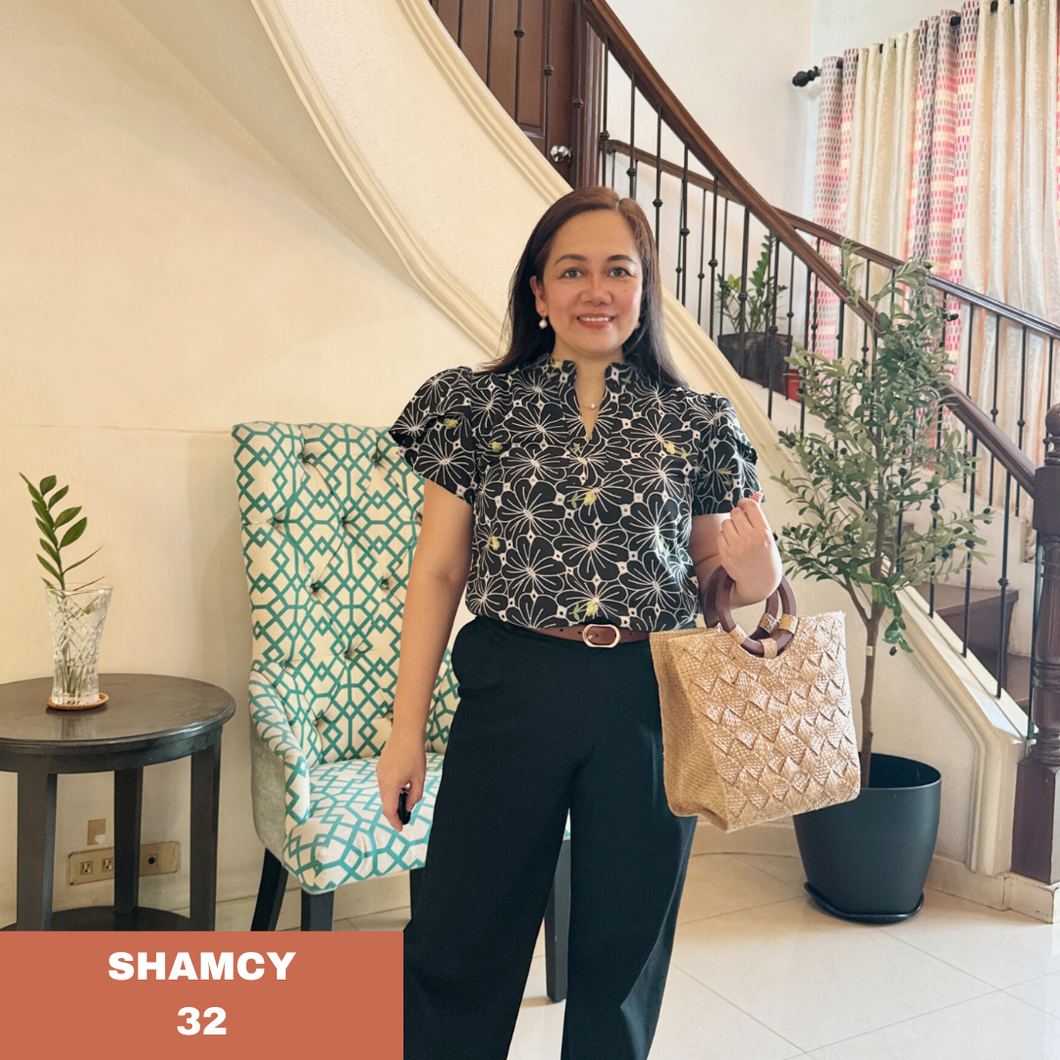 SHAMCY BLOUSE 0032-EYELET BLACK