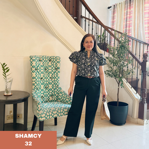 SHAMCY BLOUSE 0032-EYELET BLACK