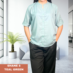 SHANE BLOUSE 0008 - PLAIN TEAL GREEN