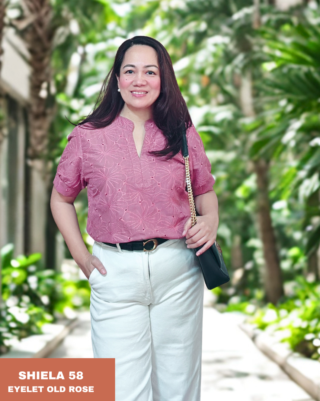 SHIELA BLOUSE 0058 - EYELET OLD ROSE