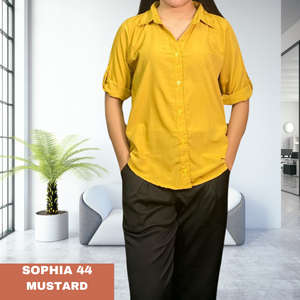 SOPHIA BLOUSE 0044 - PLAIN MUSTARD