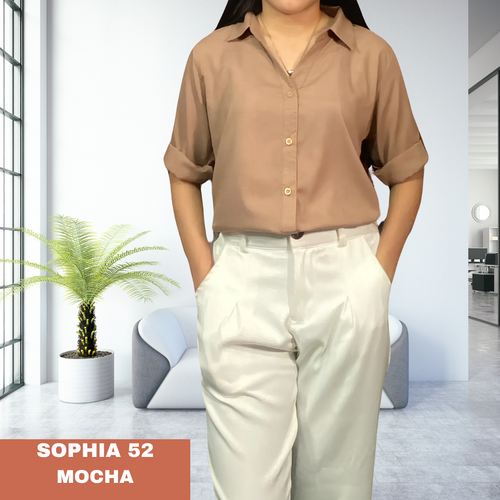 SOPHIA BLOUSE 0052 - PLAIN MOCHA