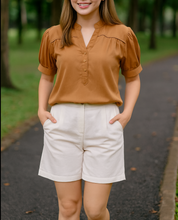 Load image into Gallery viewer, CLAIRE BLOUSE 0004 - PLAIN RUST BROWN