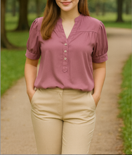 Load image into Gallery viewer, CLAIRE BLOUSE 0059- PLAIN PURPLE
