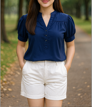 Load image into Gallery viewer, CLAIRE BLOUSE 0014 - PLAIN NAVY BLUE