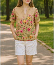 Load image into Gallery viewer, SHIELA BLOUSE 0043 - EMBROIDERED MOCHA