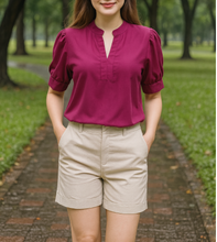 Load image into Gallery viewer, SHIELA BLOUSE 0002 - PLAIN MAROON