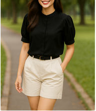 Load image into Gallery viewer, DAHLIA BLOUSE 0012 - PLAIN BLACK