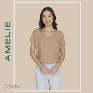 AMELIE BLOUSE 0003 - PLAIN BROWN