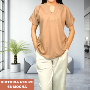 VICTORIA RESIZE BLOUSE 0068 - PLAIN MOCHA