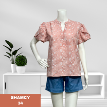 Load image into Gallery viewer, SHAMCY BLOUSE 0034-CHECKERED PINK