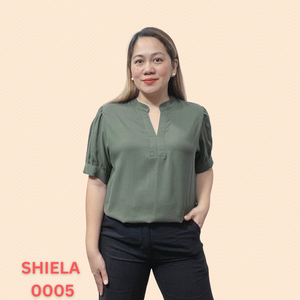 SHIELA BLOUSE 0005 - PLAIN ARMY GREEN