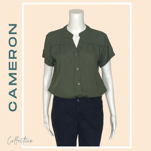 CAMERON BLOUSE 0023 - PLAIN ARMY GREEN