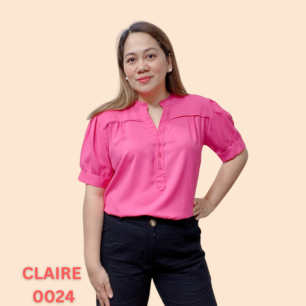 CLAIRE BLOUSE 0024 - PLAIN FUSCHIA