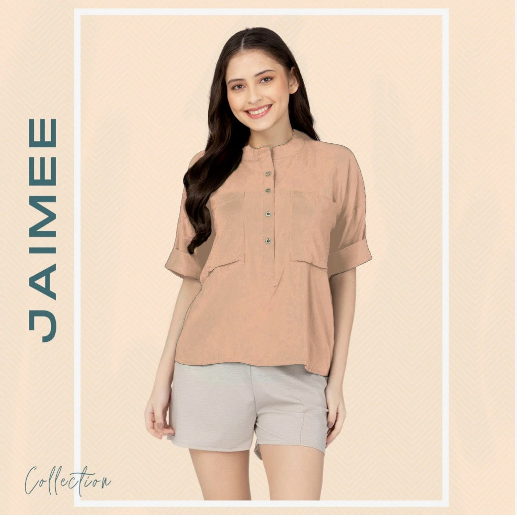 JAIMEE BLOUSE 0013 - PLAIN BROWN