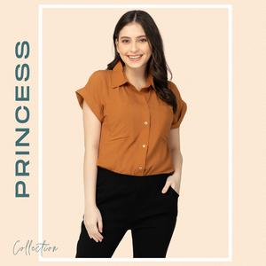 PRINCESS BLOUSE 0013 - PLAIN RUST