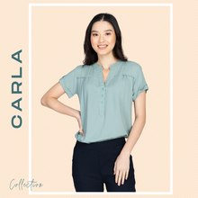 Load image into Gallery viewer, CARLA BLOUSE 0029 - PLAIN TEAL GREEN