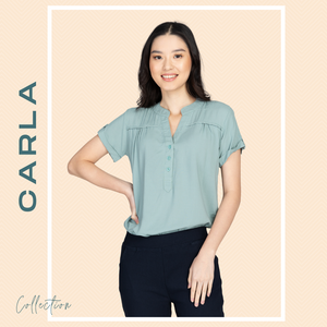 CARLA BLOUSE 0029 - PLAIN TEAL GREEN