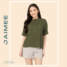Load image into Gallery viewer, JAIMEE BLOUSE 0007 - PLAIN ARMY GREEN