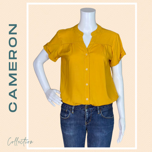 CAMERON BLOUSE 0003 - PLAIN MUSTARD