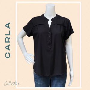 CARLA BLOUSE 0026 - PLAIN BLACK