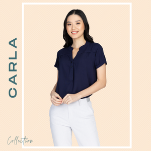 CARLA BLOUSE 0024 - PLAIN NAVY BLUE