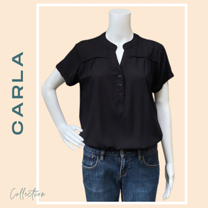 CARLA BLOUSE 0026 - PLAIN BLACK