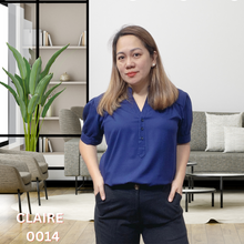 Load image into Gallery viewer, CLAIRE BLOUSE 0014 - PLAIN NAVY BLUE