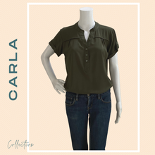 Load image into Gallery viewer, CARLA BLOUSE 0023 - PLAIN ARMY GREEN