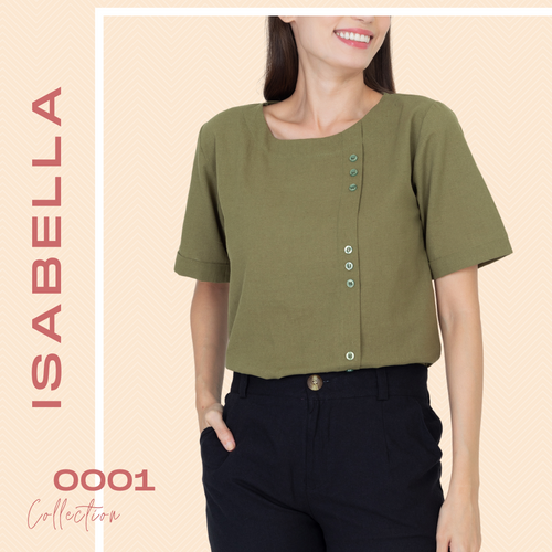 ISABELLA BLOUSE 0001 -ARMY GREEN