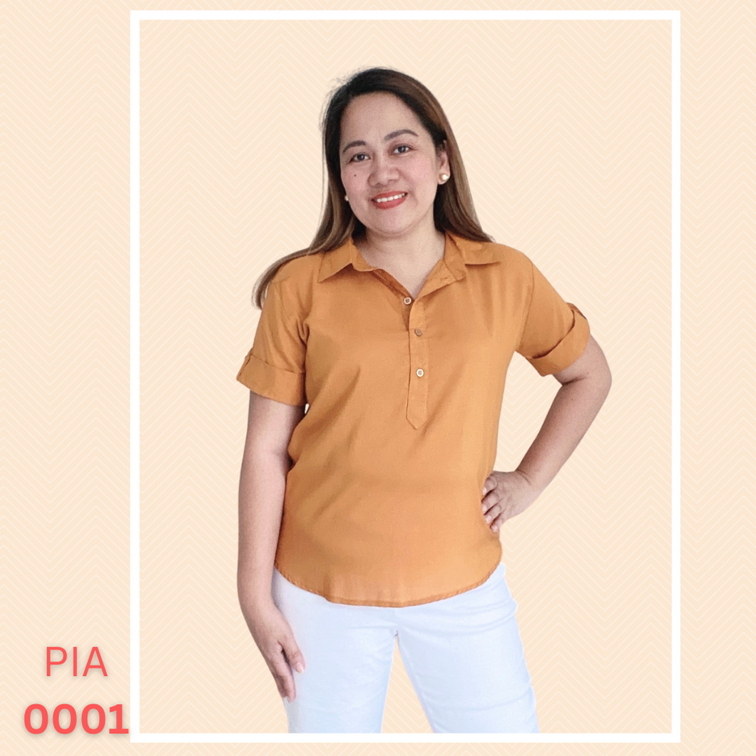 PIA BLOUSE 0001-RUST ORANGE