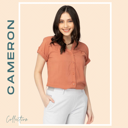 CAMERON BLOUSE 0017-PLAIN PEACH