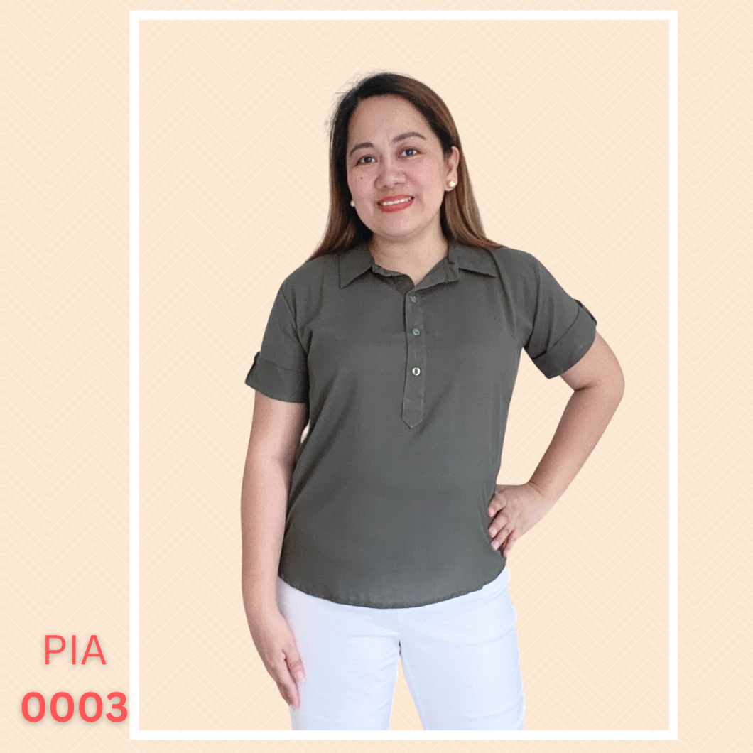 PIA BLOUSE 0003-ARMY GREEN