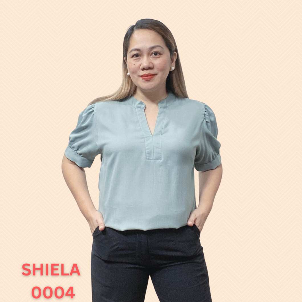 SHIELA BLOUSE 0004 - PLAIN TEAL GREEN