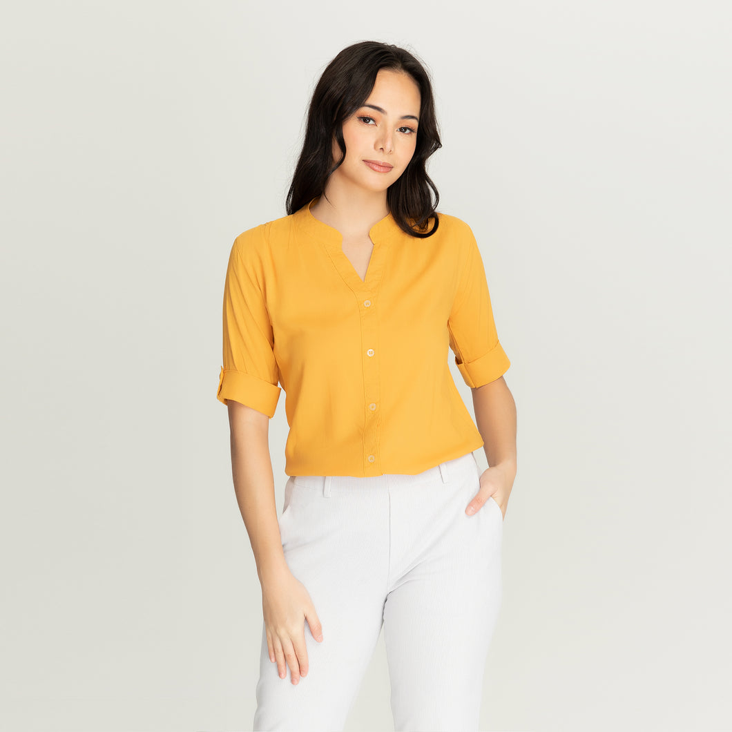 SHANE BLOUSE 0037 - PLAIN MUSTARD